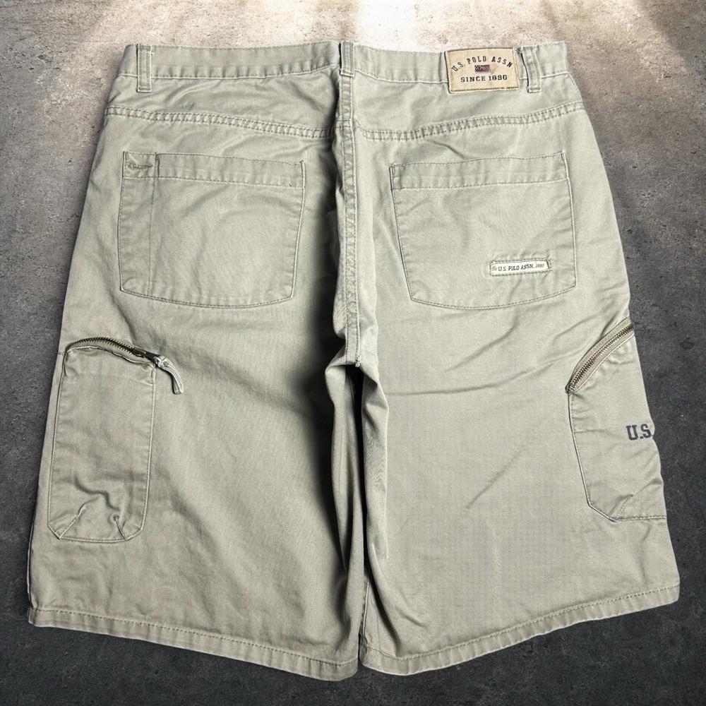 US Polo Assn‎ Cargo Shorts Khaki Tan Baggy Skater Y2K Retro Size 36